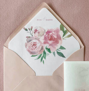 Envelopeliner für das Briefkuvert der Hochzeitseinladung