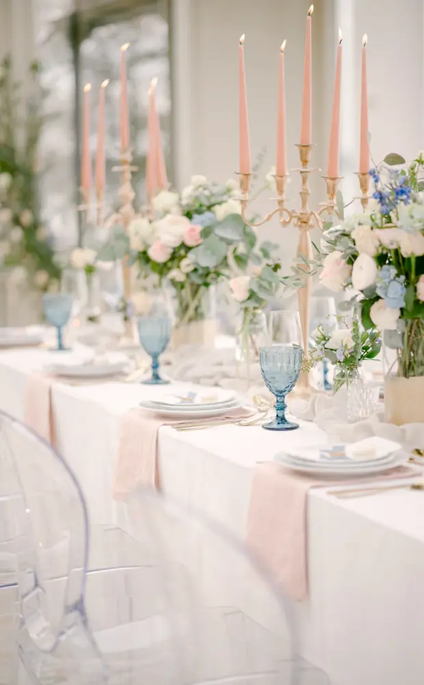 Pastell Hochzeit Tischdekoration